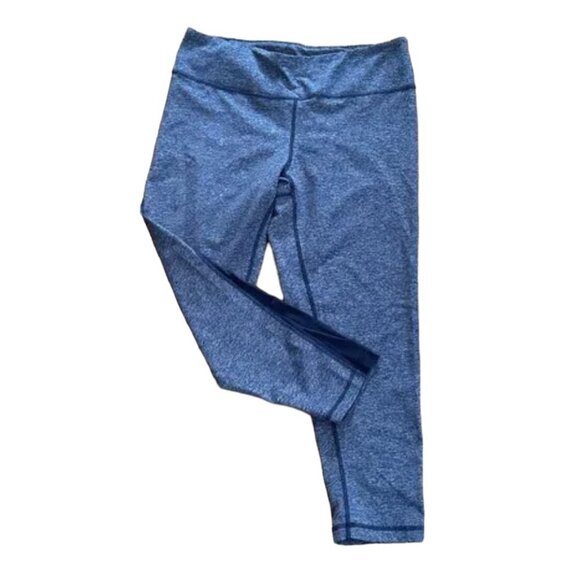 NORDSTROM Zella Grey/Blue Heathered Crop Leggings Tights with Mesh Panel -medium - Picture 1 of 6